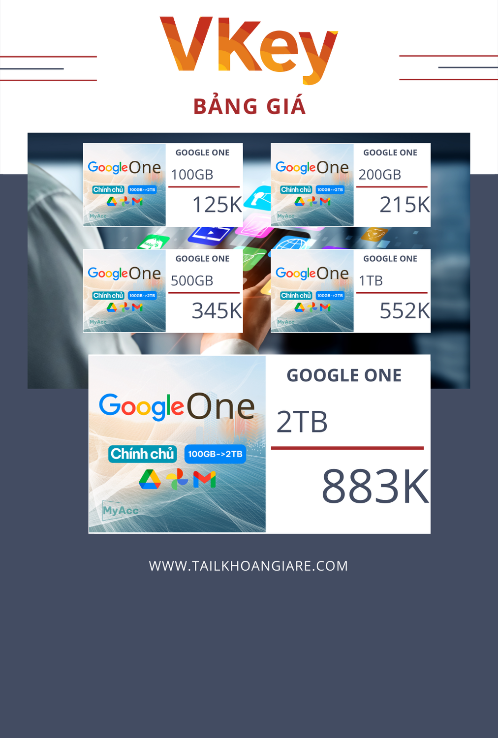 bảng giá google one giá rẻ